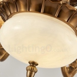 Lustre classique traditionnel en métal intégré à 6 lumières