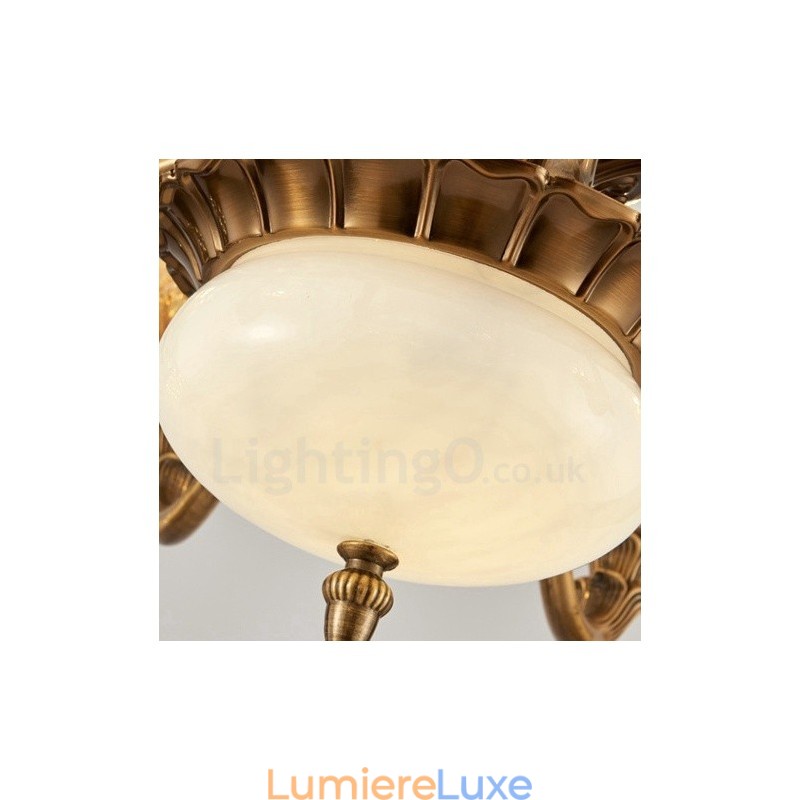 Lustre classique traditionnel en métal intégré à 6 lumières