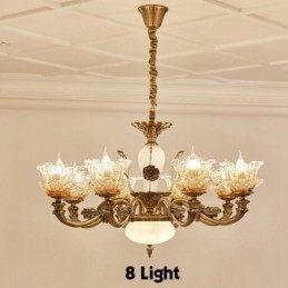Lustre classique traditionnel en métal intégré à 8 lumières