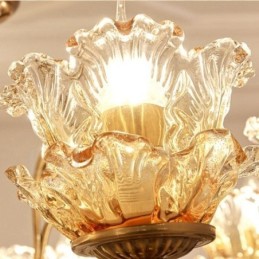 Lustre classique traditionnel en métal intégré à 15 lumières