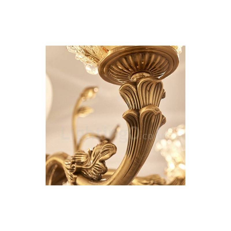 Lustre classique traditionnel en métal intégré à 15 lumières