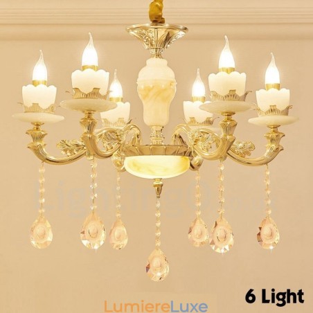 Lustre classique traditionnel en métal intégré à 6 lumières Lustre classique traditionnel en métal intégré à 6 lumières