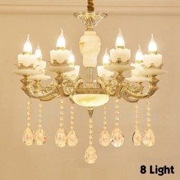 Lustre classique traditionnel en métal intégré à 8 lumières