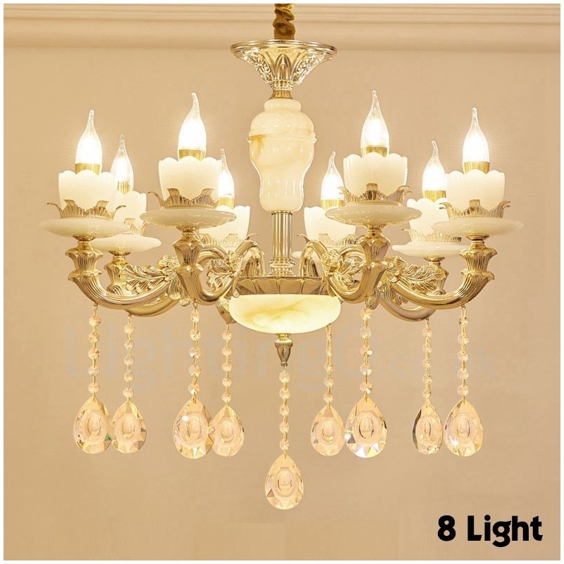 Lustre classique traditionnel en métal intégré à 8 lumières