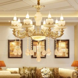Lustre classique traditionnel en métal intégré à 8 lumières