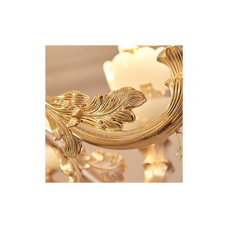Lustre classique traditionnel en métal intégré à 8 lumières