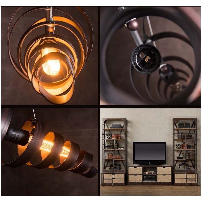 Lampe en fer rétro Lustre de style industriel minimaliste moderne