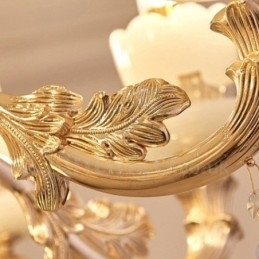Lustre classique traditionnel en métal intégré à 15 lumières
