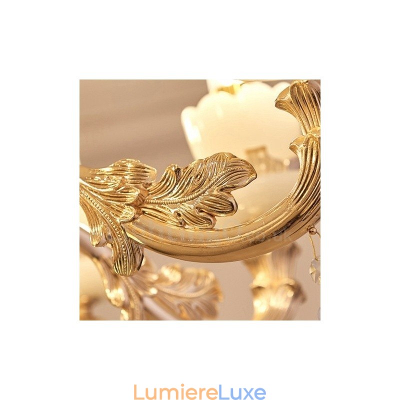 Lustre classique traditionnel en métal intégré à 15 lumières