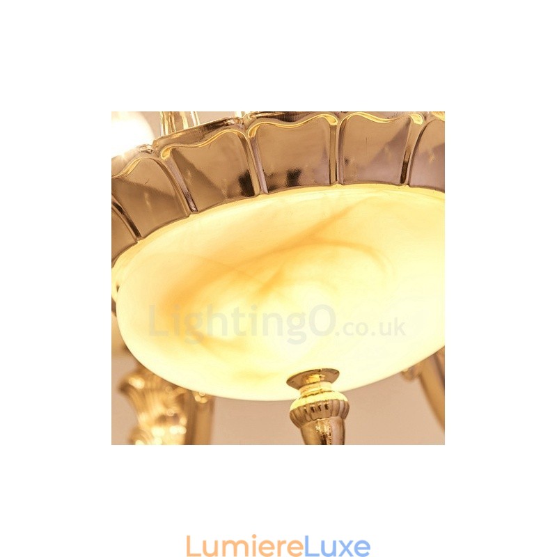 Lustre classique traditionnel en métal intégré à 15 lumières