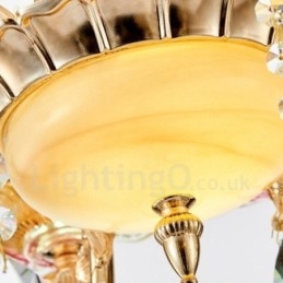 Lustre classique traditionnel en métal intégré à 6 lumières
