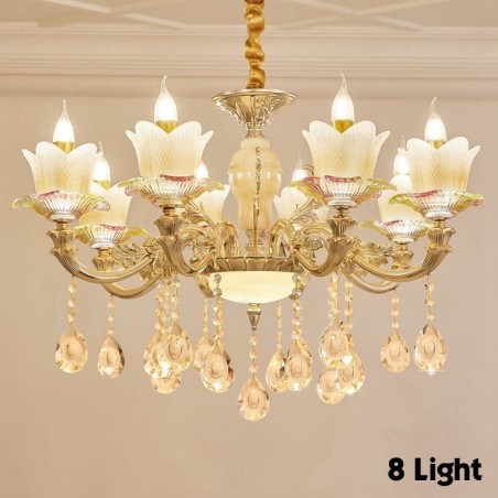 Lustre classique traditionnel en métal intégré à 8 lumières Lustre classique traditionnel en métal intégré à 8 lumières