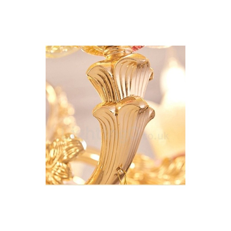 Lustre classique traditionnel en métal intégré à 8 lumières