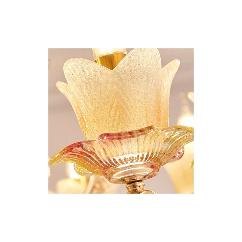 Lustre classique traditionnel en métal intégré à 8 lumières
