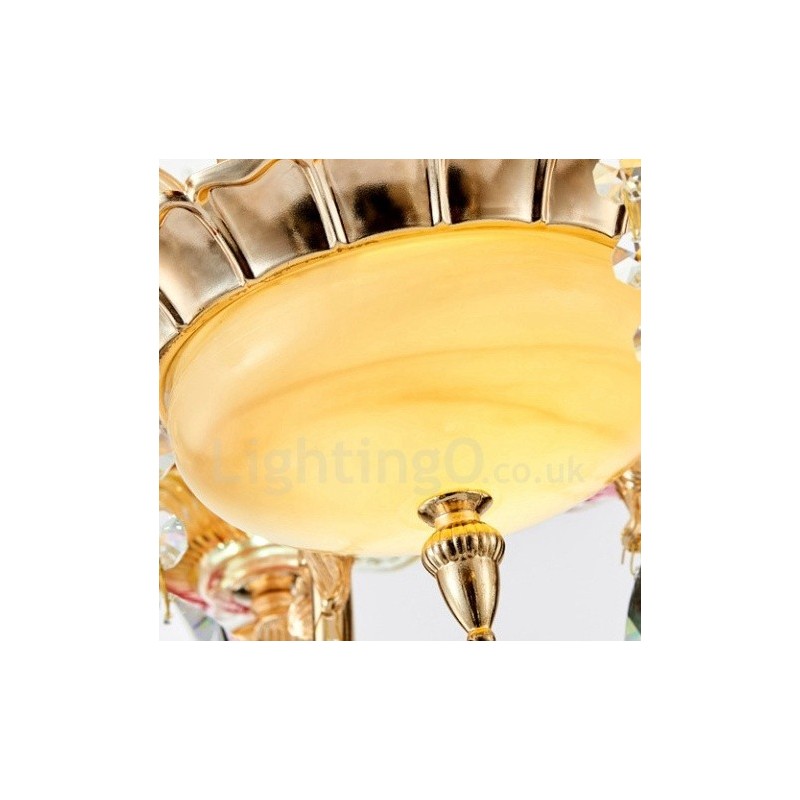 Lustre classique traditionnel en métal intégré à 8 lumières