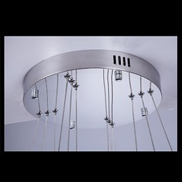 Suspension moderne à trois anneaux, blanc chaud, D204060, transparent, K9, grand format, en cristal