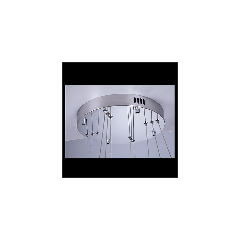Suspension moderne à trois anneaux, blanc chaud, D204060, transparent, K9, grand format, en cristal