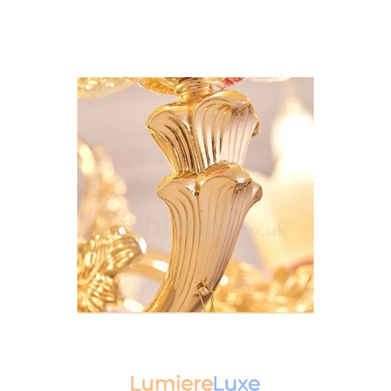 Lustre classique traditionnel en métal intégré à 15 lumières