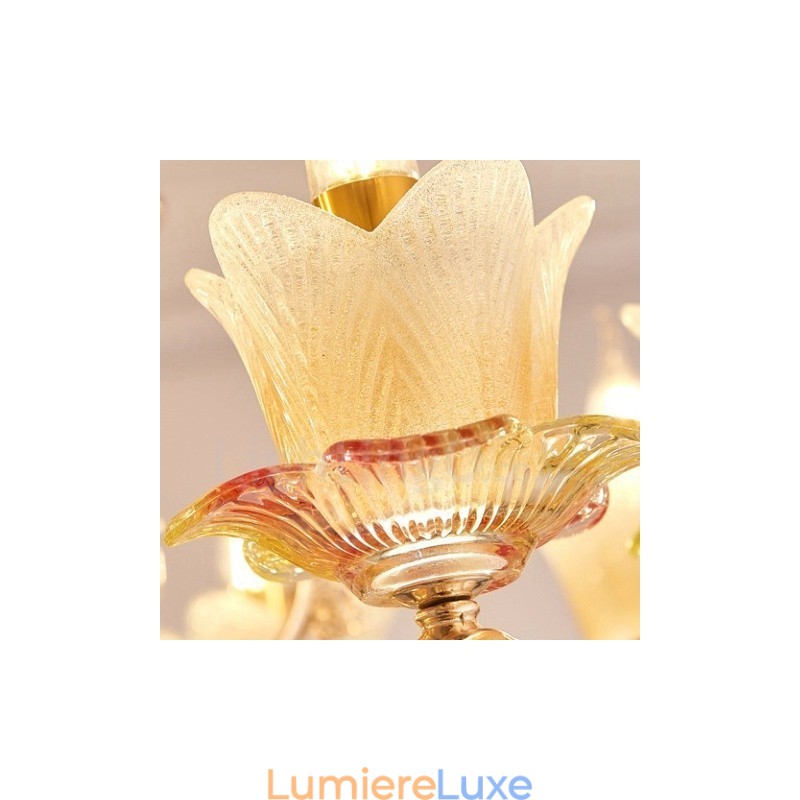 Lustre classique traditionnel en métal intégré à 15 lumières