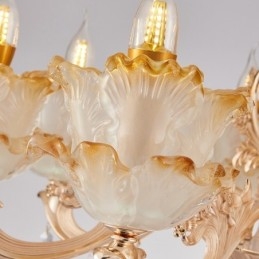 Lustre classique traditionnel en métal intégré à 8 lumières