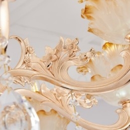 Lustre classique traditionnel en métal intégré à 8 lumières