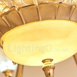 Lustre classique traditionnel en métal intégré à 15 lumières