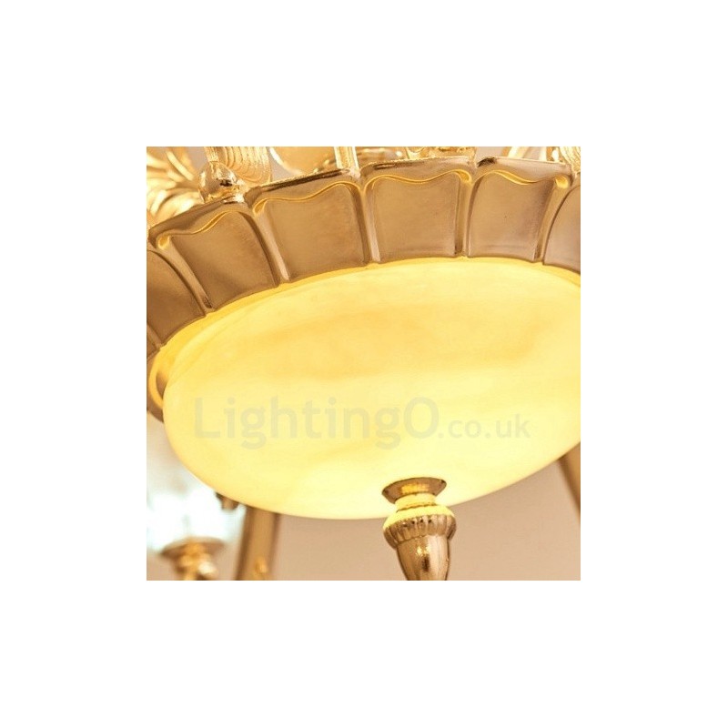Lustre classique traditionnel en métal intégré à 15 lumières