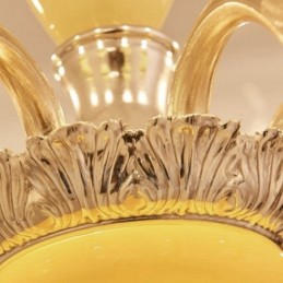 Lustre de luxe traditionnel classique en métal intégré à 6 lumières