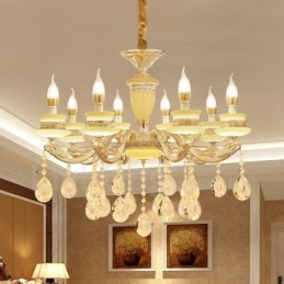 Lustre classique traditionnel en métal intégré à 8 lumières