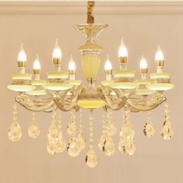 Lustre classique traditionnel en métal intégré à 8 lumières