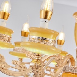 Lustre classique traditionnel en métal intégré à 8 lumières