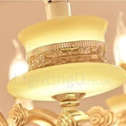 Lustre classique traditionnel en métal intégré à 8 lumières