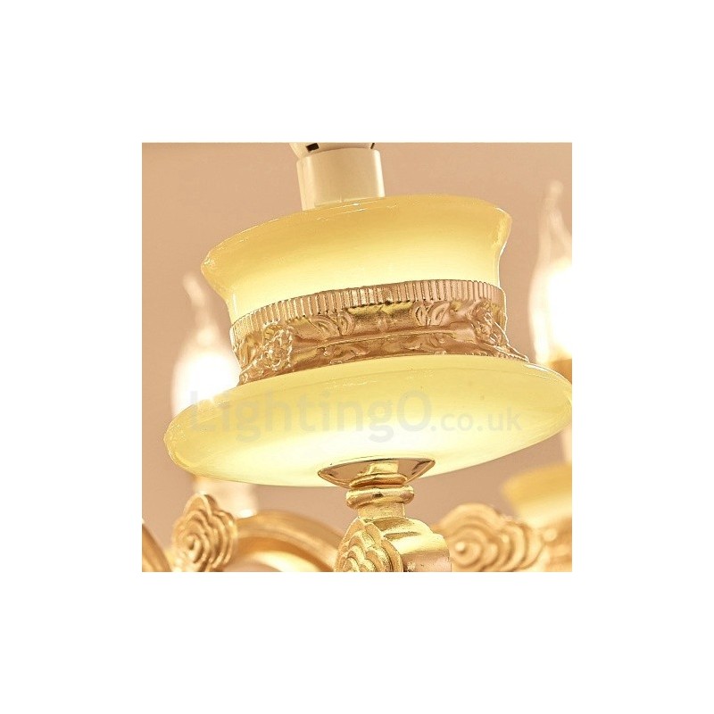 Lustre classique traditionnel en métal intégré à 8 lumières