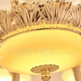 Lustre classique traditionnel en métal intégré à 8 lumières