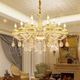 Lustre classique traditionnel en métal intégré à 15 lumières