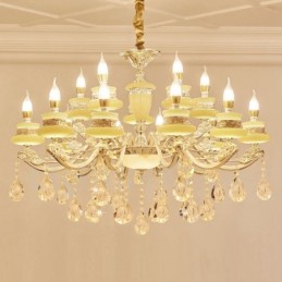 Lustre classique traditionnel en métal intégré à 15 lumières