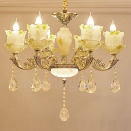 Lustre classique traditionnel en métal intégré à 6 lumières