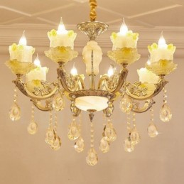 Lustre classique traditionnel en métal intégré à 8 lumières