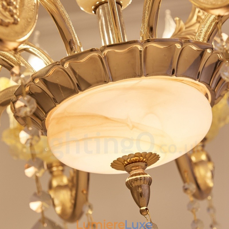 Lustre classique traditionnel en métal intégré à 15 lumières