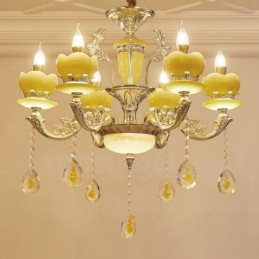 Lustre classique traditionnel en métal intégré à 6 lumières