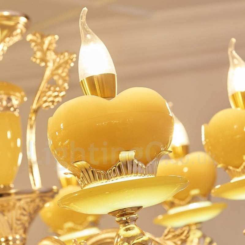 Lustre classique traditionnel en métal intégré à 6 lumières