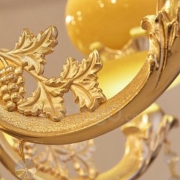 Lustre classique traditionnel en métal intégré à 6 lumières