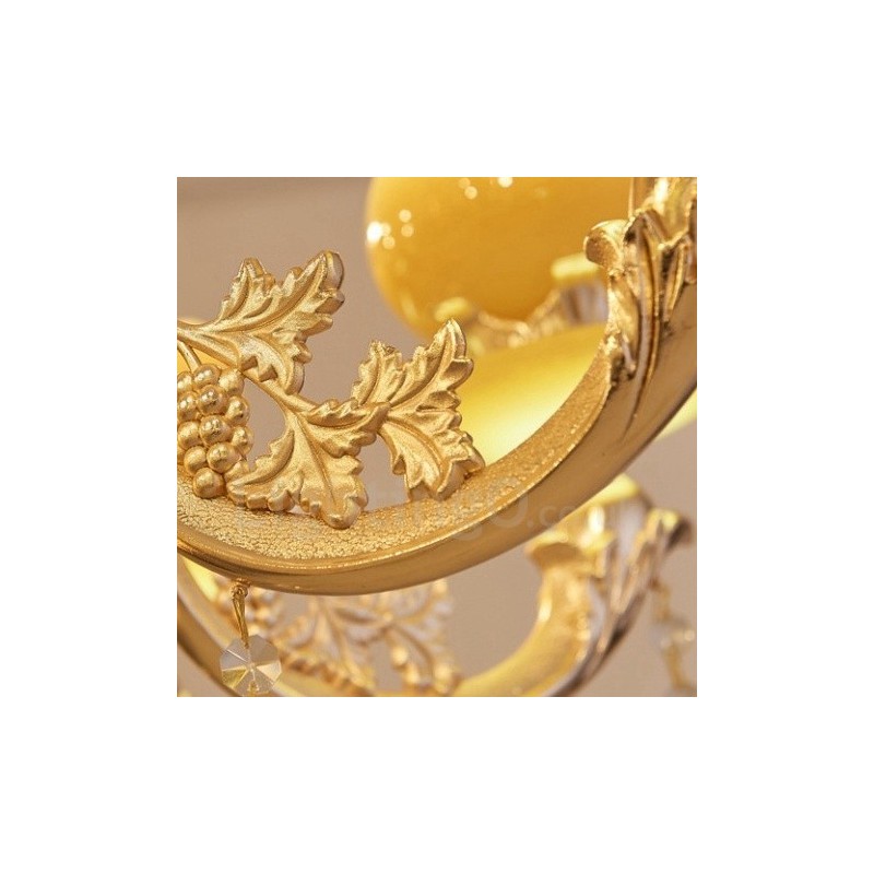 Lustre classique traditionnel en métal intégré à 6 lumières