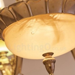 Lustre classique traditionnel en métal intégré à 6 lumières
