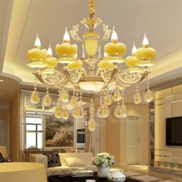 Lustre classique traditionnel en métal intégré à 8 lumières