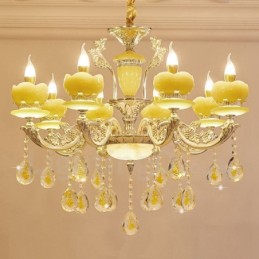 Lustre classique traditionnel en métal intégré à 8 lumières
