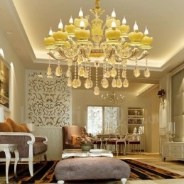 Lustre en métal intégré classique traditionnel à 15 lumières