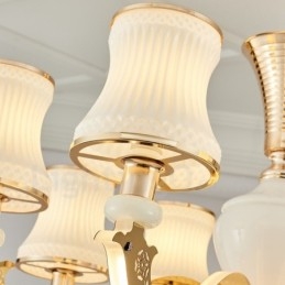 Lustre de luxe traditionnel classique à 6 lumières avec bougies intégrées en métal