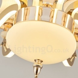 Lustre de luxe traditionnel classique à 6 lumières avec bougies intégrées en métal