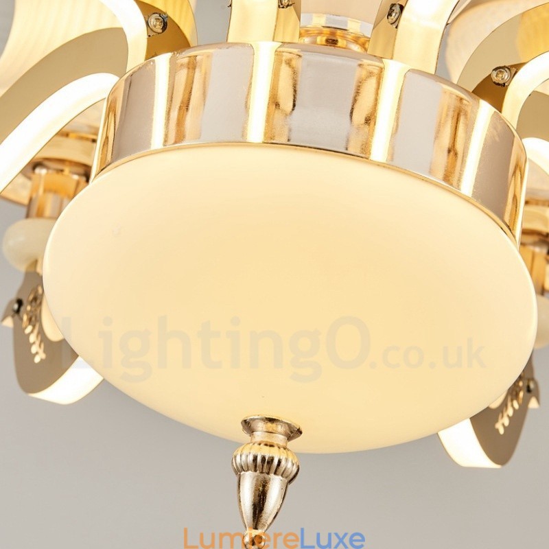 Lustre de luxe traditionnel classique à 6 lumières avec bougies intégrées en métal